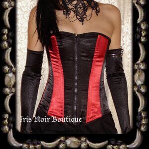 Heavy Red Gothic Victorian Infernal Cabaret Gothic Steampunk Burlesque Corset S